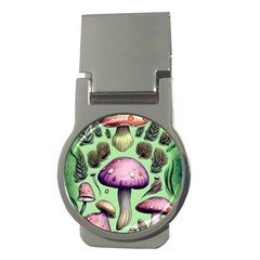 Witchy Forest Mushroom Money Clips (round)  by GardenOfOphir