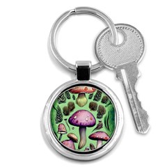 Witchy Forest Mushroom Key Chain (round) by GardenOfOphir