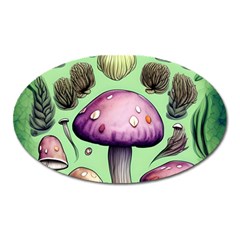 Witchy Forest Mushroom Oval Magnet by GardenOfOphir