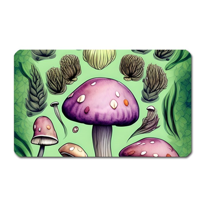 Witchy Forest Mushroom Magnet (Rectangular)