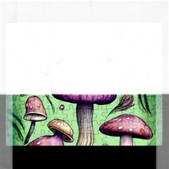 Witchy Forest Mushroom Rectangular Jigsaw Puzzl by GardenOfOphir