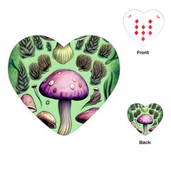 Witchy Forest Mushroom Playing Cards Single Design (heart) by GardenOfOphir