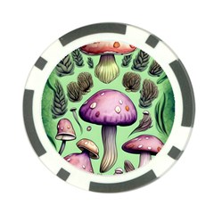 Witchy Forest Mushroom Poker Chip Card Guard by GardenOfOphir