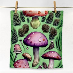 Witchy Forest Mushroom Face Towel by GardenOfOphir