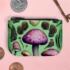 Witchy Forest Mushroom Mini Coin Purse by GardenOfOphir