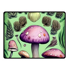 Witchy Forest Mushroom One Side Fleece Blanket (small) by GardenOfOphir