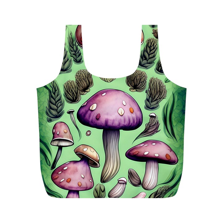 Witchy Forest Mushroom Full Print Recycle Bag (M)