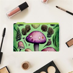 Witchy Forest Mushroom Cosmetic Bag (xs) by GardenOfOphir