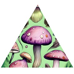 Witchy Forest Mushroom Wooden Puzzle Triangle by GardenOfOphir