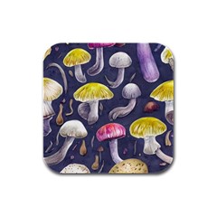 Fantasy Woodland Mushroom Rubber Square Coaster (4 Pack) by GardenOfOphir