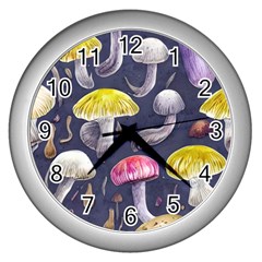 Fantasy Woodland Mushroom Wall Clock (silver) by GardenOfOphir