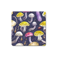 Fantasy Woodland Mushroom Square Magnet by GardenOfOphir