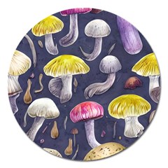 Fantasy Woodland Mushroom Magnet 5  (round) by GardenOfOphir