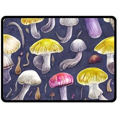 Fantasy Woodland Mushroom One Side Fleece Blanket (large) by GardenOfOphir