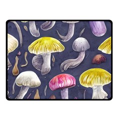 Fantasy Woodland Mushroom One Side Fleece Blanket (small) by GardenOfOphir