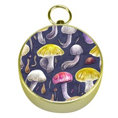 Fantasy Woodland Mushroom Gold Compasses by GardenOfOphir