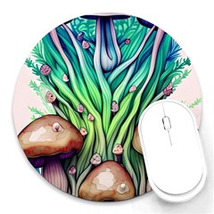 Goblin Core Forest Mushroom Round Mousepad by GardenOfOphir