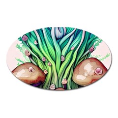 Goblin Core Forest Mushroom Oval Magnet by GardenOfOphir