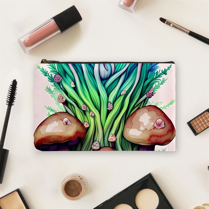 Goblin Core Forest Mushroom Cosmetic Bag (Medium)