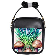 Goblin Core Forest Mushroom Girls Sling Bag by GardenOfOphir