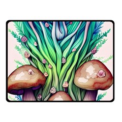 Goblin Core Forest Mushroom Fleece Blanket (small) by GardenOfOphir