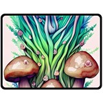 Goblin Core Forest Mushroom Fleece Blanket (Large) 80 x60  Blanket Front