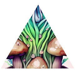 Goblin Core Forest Mushroom Wooden Puzzle Triangle by GardenOfOphir