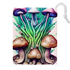 Goblin Core Forest Mushroom Drawstring Pouch (4xl) by GardenOfOphir