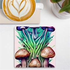 Goblin Core Forest Mushroom Uv Print Square Tile Coaster  by GardenOfOphir