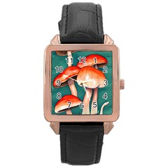 A Goblin Core Tale Rose Gold Leather Watch  by GardenOfOphir