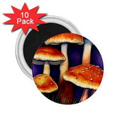 Nature s Woodsy Mushrooms 2 25  Magnets (10 Pack)  by GardenOfOphir