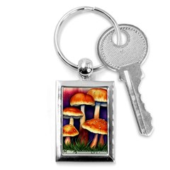 Nature s Woodsy Mushrooms Key Chain (rectangle) by GardenOfOphir