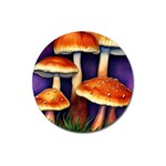 Nature s Woodsy Mushrooms Magnet 3  (Round) Front