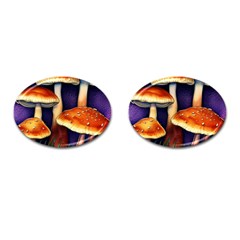 Nature s Woodsy Mushrooms Cufflinks (oval) by GardenOfOphir