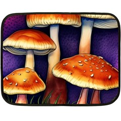 Nature s Woodsy Mushrooms Fleece Blanket (mini) by GardenOfOphir