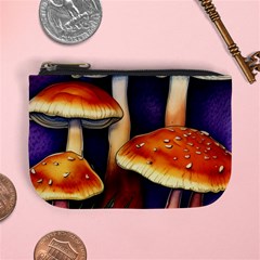 Nature s Woodsy Mushrooms Mini Coin Purse by GardenOfOphir