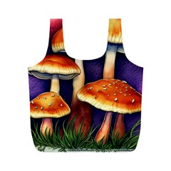 Nature s Woodsy Mushrooms Full Print Recycle Bag (m) by GardenOfOphir