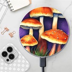 Nature s Woodsy Mushrooms Wireless Fast Charger(white) by GardenOfOphir