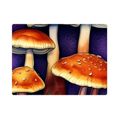 Nature s Woodsy Mushrooms One Side Premium Plush Fleece Blanket (mini) by GardenOfOphir