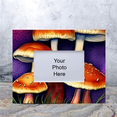 Nature s Woodsy Mushrooms White Tabletop Photo Frame 4 x6  by GardenOfOphir