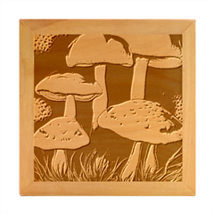 Nature s Woodsy Mushrooms Wood Photo Frame Cube