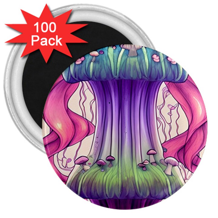 Foresty Mushrooms 3  Magnets (100 pack)