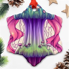 Foresty Mushrooms Ornament (snowflake) by GardenOfOphir