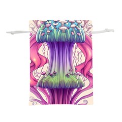 Foresty Mushrooms Lightweight Drawstring Pouch (l) by GardenOfOphir