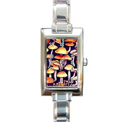 Forestcore Mushroom Rectangle Italian Charm Watch by GardenOfOphir