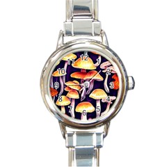 Forestcore Mushroom Round Italian Charm Watch by GardenOfOphir