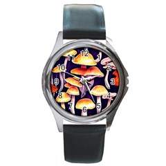 Forestcore Mushroom Round Metal Watch by GardenOfOphir