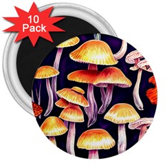 Forestcore Mushroom 3  Magnets (10 Pack)  by GardenOfOphir