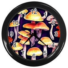 Forestcore Mushroom Wall Clock (black) by GardenOfOphir