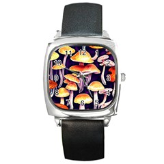 Forestcore Mushroom Square Metal Watch by GardenOfOphir